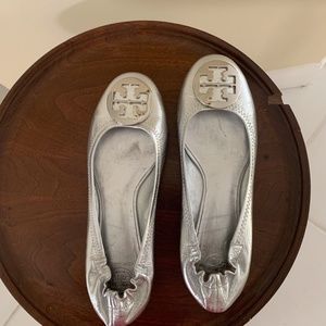 Tory Burch Women's Silver Flats